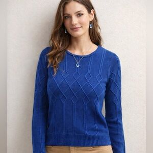 Women’s Vintage Blue Pendleton Cable Knit Sweater size Medium Cotton